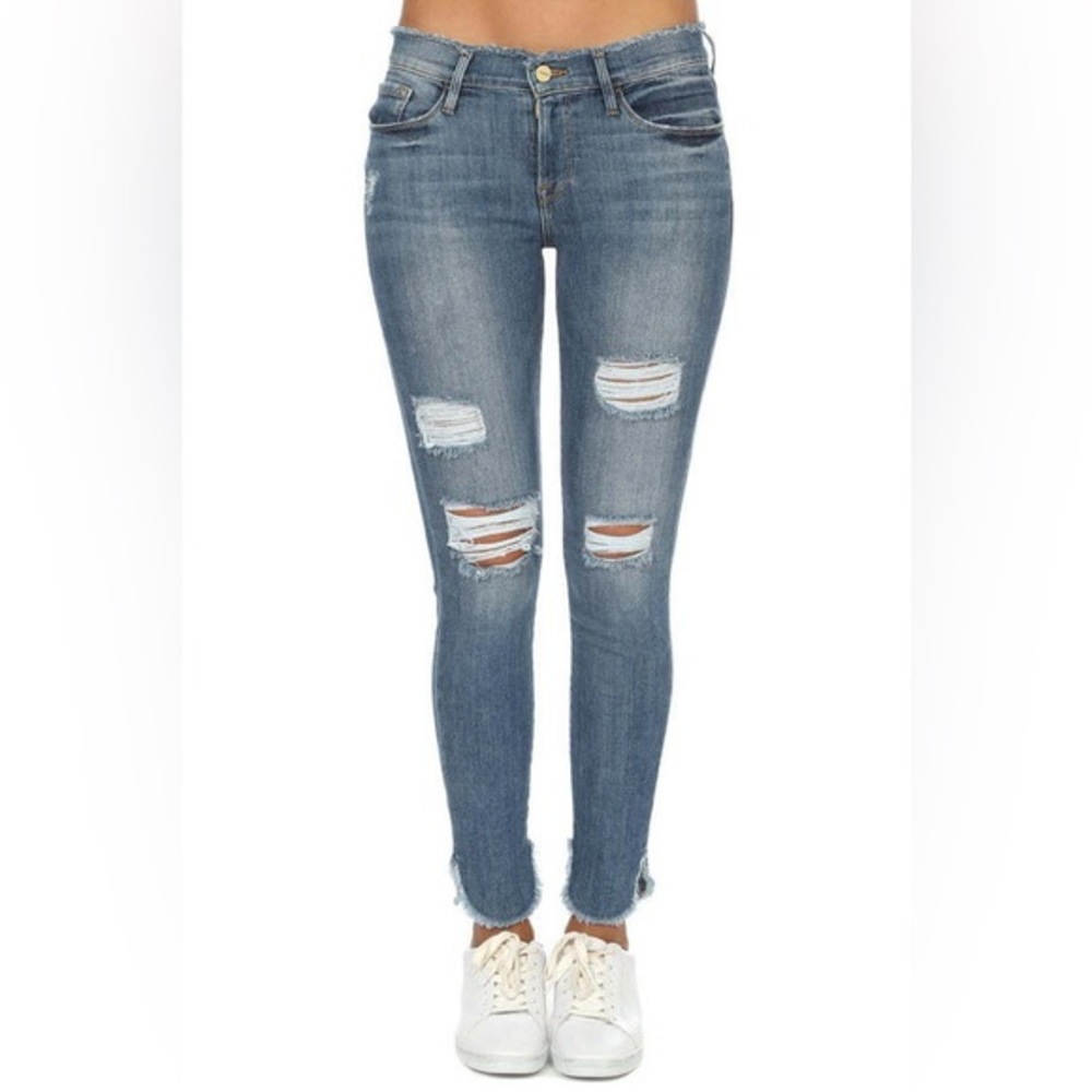 FRAME Denim Distressed Jean in Wash Havelock